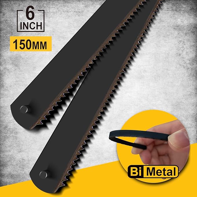 6 in. Mini Hacksaw Set - 150mm Extra Fine Cut Hack Saw Sets and 3pcs Extra Bi-Metal Blades for Wood and Metal