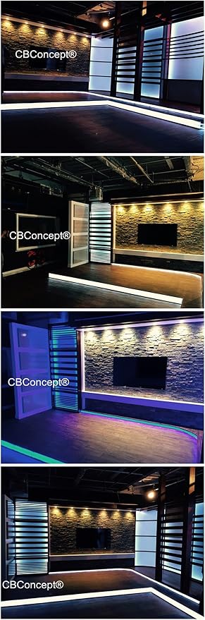 CBconcept UL Listed, 65 Feet,Super Bright 18000 Lumen, 3000K Warm White, Dimmable, 110-120V AC Flexible Flat LED Strip Rope Light, 1200 Units 5050 SMD LEDs, Indoor Outdoor Use, Ready to use