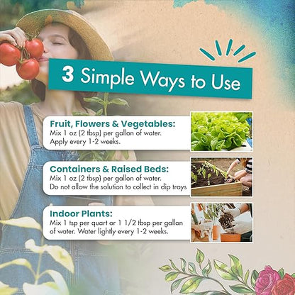 1 Gallon Organic Fish Emulsion Fertilizer for Plants - Ideal Liquid Fish Fertilizer for Plants, Flowers, Fruits & Vegetables, 2-3-1 NPK - Sustainably Sourced and Hydrolyzed for Steady Growth