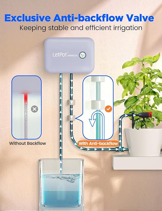 LetPot Automatic Watering System for Potted Plants, Drip Irrigation Kit System, Smart Plant Watering Devices for Indoor Outdoor, Water Shortage Remind, IPX66 （Grey