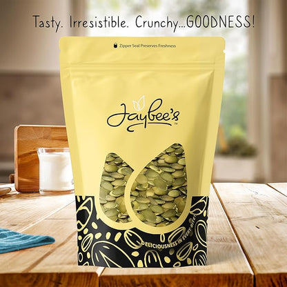 Jaybee’s Nuts Raw Pumpkin Seeds 5 LB – Unsalted Pepitas | High-Protein Healthy Snack | Kosher | Keto, Vegan, Paleo | Perfect for Salads, Baking & Smoothies