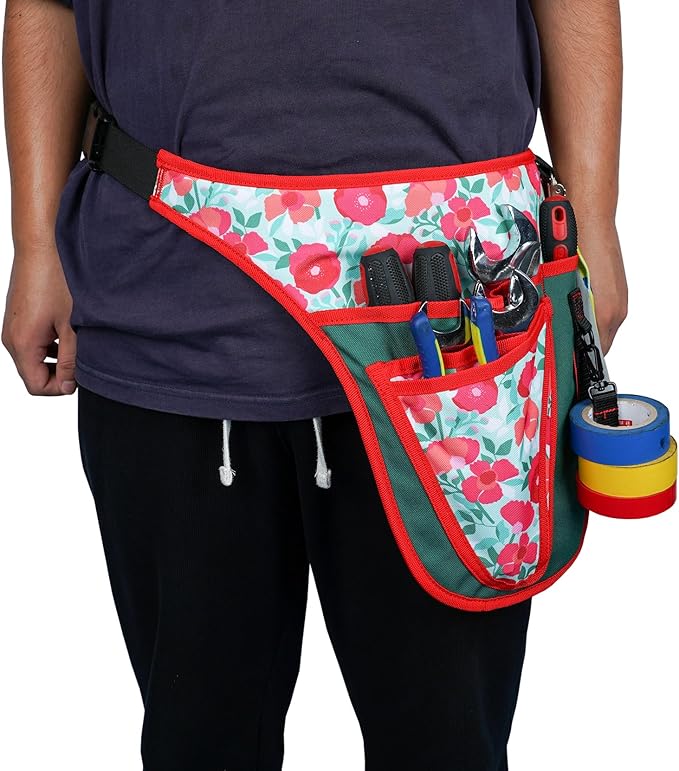 KUNN Garden Tool Belt - Adjustable Tool Organizer Belt Pouch Multi-Purpose Pocket for Gardening,Plumbing,Florists,DIY