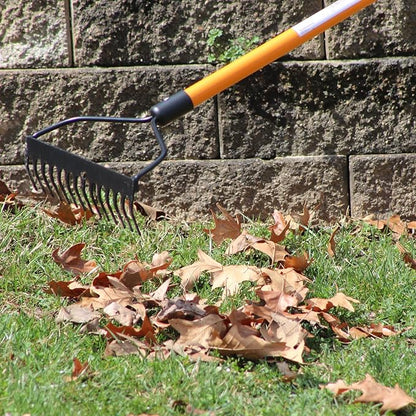 Ashman Bow Rake (1 Pack) – Heavy Duty Rake to Gather Fallen Leaves, Equipped with Rubber Grip Handle for a Strong Hold When Working – Rust Resistant.