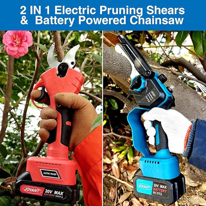 6" Electric Power Chainsaw, Electric Pruner for 1.2 inch Tree Trimming, 6 inch Battery Saw with 20V 4.0Ah Battery, Garden Power Tools for Tree Branches,Courtyard, Household