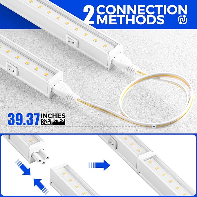 Barrina T5 Grow Lights for Indoor Plants, 3FT 128W (8 X 16W) Full Spectrum Grow Light with Separate Switch, Linkable Grow Lamp, Indoor Plant Lights for Growth, Plug and Play, 5000K, 8 Packs