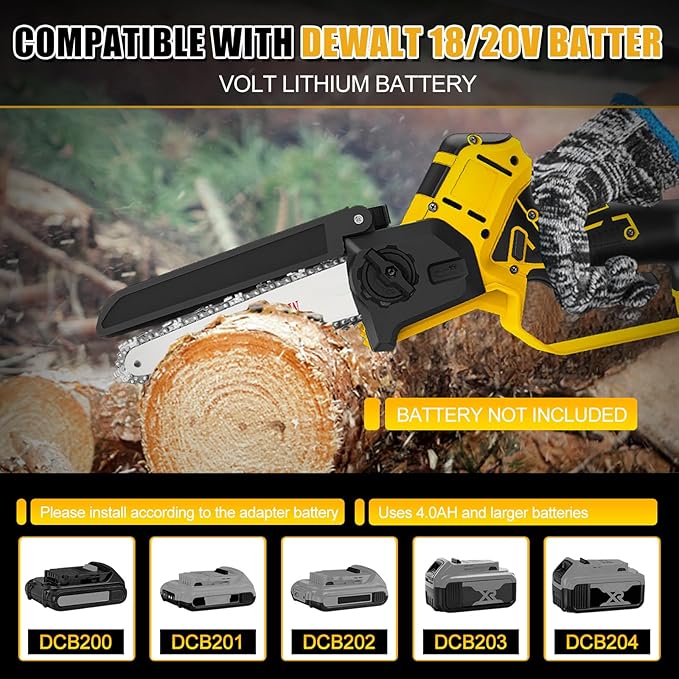 2-in-1 Cordless 6 Inch Pole Saw, Brushless Pole Chainsaws Compatible with Dewalt 20V MAX Battery (No Battery), with 8.5 FT MAX Extension Pole for Tree Branches Pruning, Wood Cutting