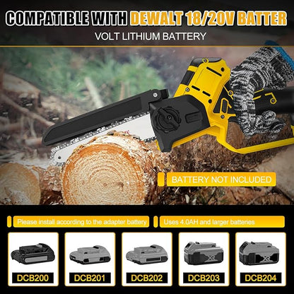 2-in-1 Cordless 6 Inch Pole Saw, Brushless Pole Chainsaws Compatible with Dewalt 20V MAX Battery (No Battery), with 8.5 FT MAX Extension Pole for Tree Branches Pruning, Wood Cutting