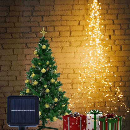 Solar Waterfall Fairy Bunch Lights Outdoor Waterproof 200LEDs 8 Modes Watering Can Light (NO CAN), Solar Powered String Lights Firefly Vine Christmas Tree Garden Decorations Gardening Gifts for Mom