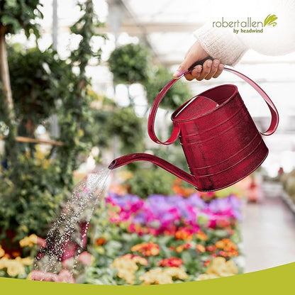 Headwind Danbury Vintage Watering Can – 1/2 Gallon Cayenne Red Decorative Galvanized Large Metal Watering Can Planter for Outdoor & Indoor – Antique Style by Robert Allen