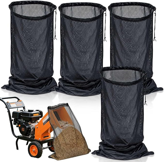 Boao 4 Pcs Wood Chipper Shredder Bag 24" x 48" Leaf Mulcher Shredder Collection Bags, Lawn Tractor Leaf Bag Wood Chipper Cover for Electric Shredders Lawn Tractor Machine Universal Part