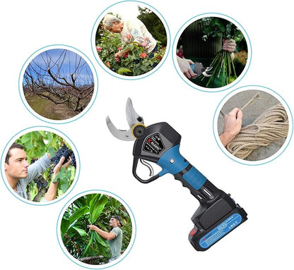 Professional Cordless Electric Pruning Shears with 2 PCS Backup Rechargeable 2Ah Lithium Battery Powered Tree Branch Pruner Branch Cutter, 30mm (1.2 Inch) Cutting Diameter