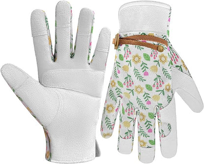 Gardening Gloves, Garden Gloves for Women Thorn Proof, Breathable Leather Work Gloves for Yard Pruning, Planting