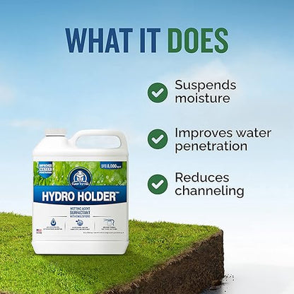 Turf Titan Hydro Holder Wetting Agent - Suspends Moisture in Your Grass Soil, Improves Water Drainage & Nutrient Uptake in Your Turf Grass, Promoting Healthy Soil - Covers 8,000 sq ft (32 oz)