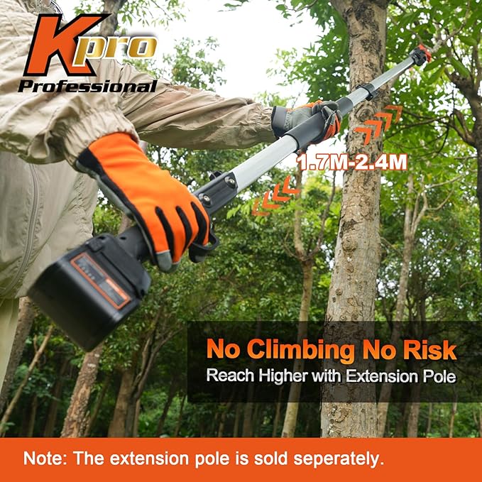 Kebtek Battery Powered Pruning Shears 1.4 Inch(35mm) Electric Pruners Cordless with Battery 4000mAh 21V Compatible with Extension Pole Professional Lightweight For Gardening Tree Trimming KT 9035