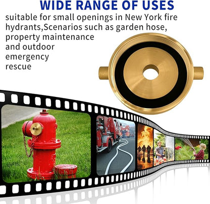 Fire Hydrant Hose Adapter 2-1/2" NST(NH) Female x 3/4" GHT Male Brass for Fire Hose or Pipes with Pin Lug Garden Hose Adapter