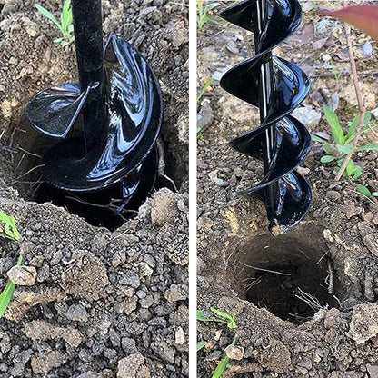 TCBWFY Auger Drill Bit for Planting, 2 Set Solid Core Shaft Garden Auger Spiral Drill Bit, Hole Digger for 3/8'Hex Drive Drill (3'X16.5' and 1.6'X16.5")