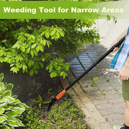 Pragmatist L Shaped Garden Hoe Tool, 70.9Inch Heavy Duty Manual Crevice Weeding Hoe - Weeder & Cultivator Hoe Garden Tool with Adjustable Long Handle for Digging, Trenching, Weeding, Loosening Soil