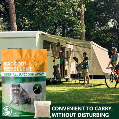 Natural Raccoon Repellent Granules – 8-Pack (25g per Bag) | Eco-Friendly, Non-Toxic & Long-Lasting Protection with Garlic, Peppermint & Wintergreen Oils | Safe for Pets and Children