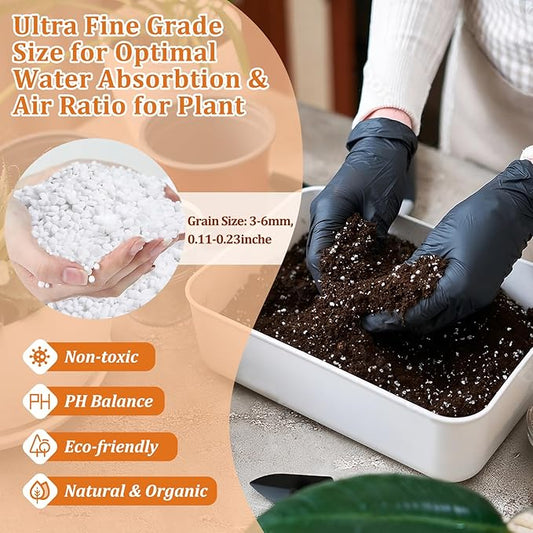 Legigo 15 Quarts Organic Horticultural Perlite for Plants Indoor- Natural Horticultural Soil Additive Conditioner Mix for Improves Drainage, Ventilation and Root Growth