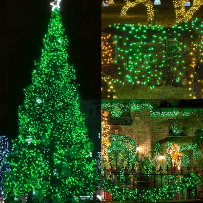 Christmas String Lights, 150 Count 33 FT Incandescent Mini Green Wire Fairy Light, 120V UL Certified Connectable St Patricks Day Tree Lights for Patio, Holiday, Party, Outdoor Indoor Decoration, Green
