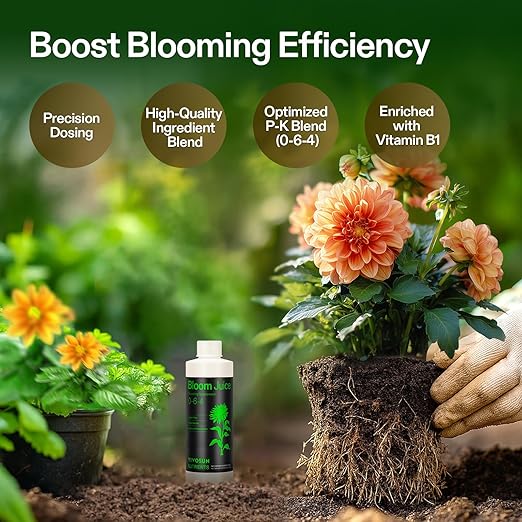 VIVOSUN Bloom Juice (0-6-4), Flowering Supplement Liquid Fertilizer for Flowering Stage, Concentrated Plant Food for All Flowering Plants, 8 Ounces