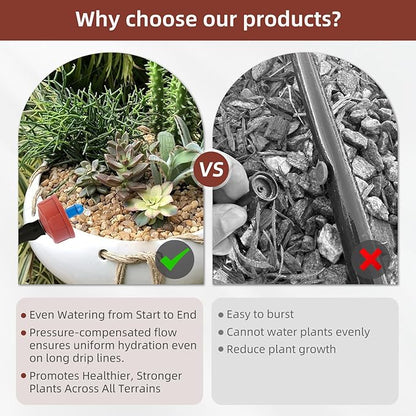 30PCS 0.5 GPH Pressure Compensating Drip Irrigation Spot Watering Drippers/Emitters, Self-Cleaning Constant Flow Drip Irrigation Emitters Heads Irrigation Drippers Parts for Drip Irrigation System