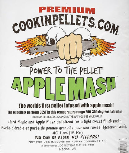 CookinPellets Black Cherry Smoker Smoking Hardwood Wood Pellets, 40 Pound Bag Bundle with CookinPellets Apple Mash Hard Maple Smoker Smoking Wood Pellets, 40 Pound Bag