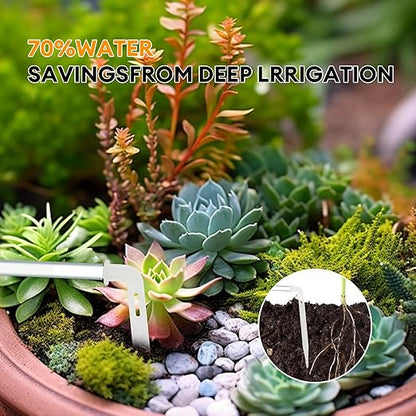 Automatic Watering System for 20 Potted Plants, Indoor/Outdoor Automatic Drip Irrigation Kit, DIY Plant Watering Devices with 30-Day Programmable Water Timer, LED Display and Power Supply