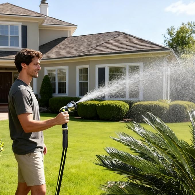 Worth Leader Short Garden Hose 5/8 in. x 4 ft. -No Kink, Flexible, Leakproof, Both Female Fittings -Heavy Duty Durable PVC Lightweight Water Pipe with Brass Aluminum Ends for Household & Yard Use