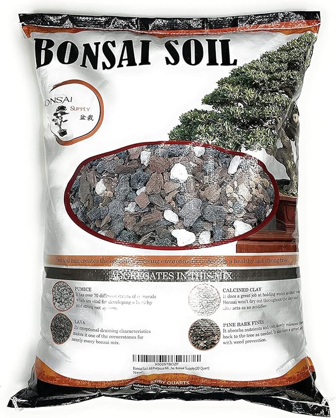 Bonsai Soil by The Bonsai Supply – 20qts. Professional Bonsai Soil Mix | Ready to use| Great for All Bonsai Tree Varieties.