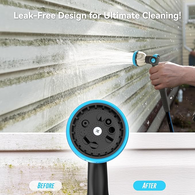 Retractable Garden Hose Reel 65 ft x 1/2 in, Heavy Duty Hose Reel Wall Mount with Any Length Lock, Slow Return System, 180° Swivel Bracket, 10-Pattern Garden Hose Nozzle, Dark Grey