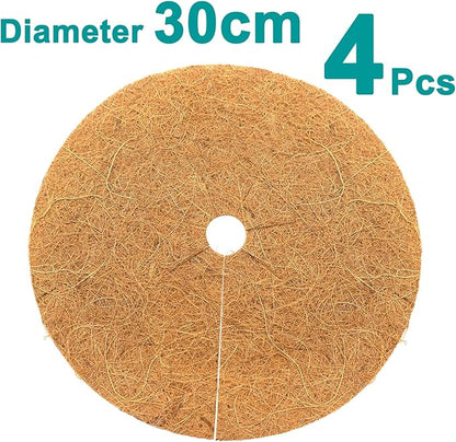 Coconut Fiber Mulch Rings for Winter Plant Protection Coconut Fibers Mulch Ring for Shrubs Against Cold Frost Wind, 4PCS 11.7inches/30cm Diameter