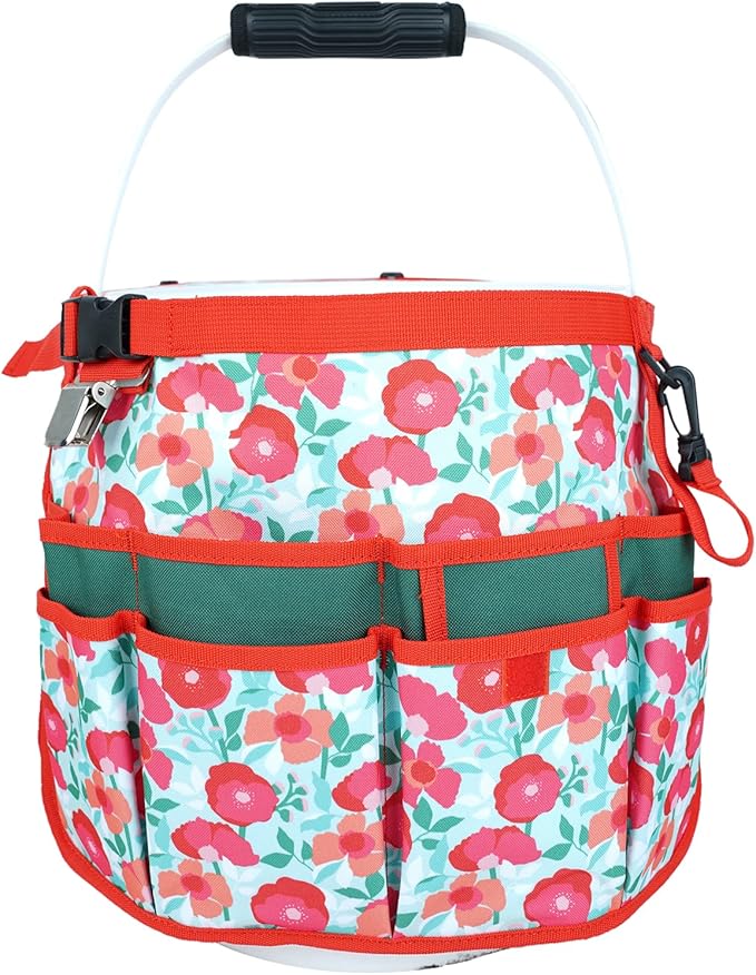 MELOTOUGH Bucket Caddy Organizer Bucket Tool Organizer for Garden Tools Fit 3.5 to 5 Gallon Bucket (Flower)
