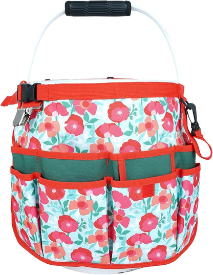 MELOTOUGH Bucket Caddy Organizer Bucket Tool Organizer for Garden Tools Fit 3.5 to 5 Gallon Bucket (Flower)