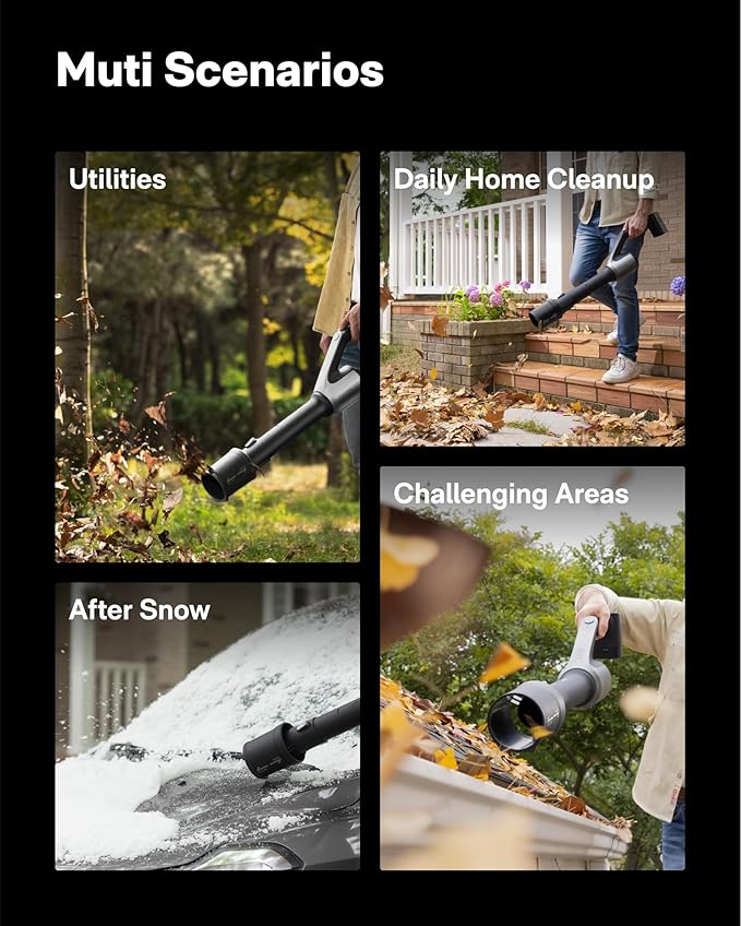 HOTO Cordless Leaf Blower, MAX 720CFM 120MPH, Electric Lightweight Leaf Blower with Battery, USB-C Fast Charging, Handheld Mini Blower for Lawn Care, Snow, Yard, Leaves, Dust