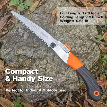 REXBETI Folding Saw - 8 Inch Blade for Wood & Dry Wood Pruning, Compact Design, SK-5 Steel