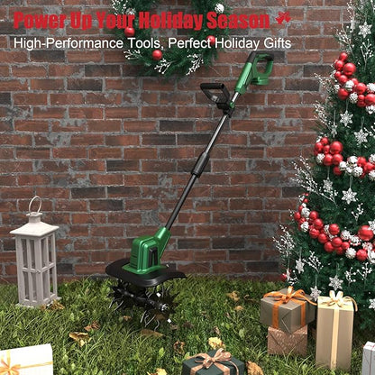 Cordless Tiller Cultivator Compatible with Makita 18V Battery(Tool Only), Electric Garden Rototiller w/270 RPM, 48 Steel Tines, 8.7" Tilling Width, 6.3" Depth, Portable Rotary Tiller for Soil