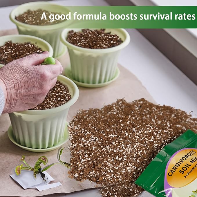 Carnivorous Plant Soil Mix 10qt, Pure Peat Moss and Perlite Mixture for Venus, Pitcher, Butterwort, Nepenthes, Sundew
