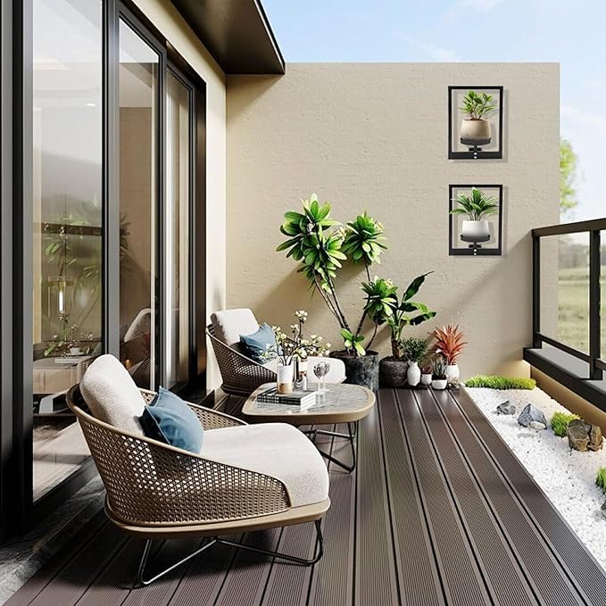 Metal Wall Plant Holder, Wall Planters for Indoor Plants, Heavy Duty Plant Wall Shelf, Vertical Space Saving - for Home, Office, Balcony(2 Pack)