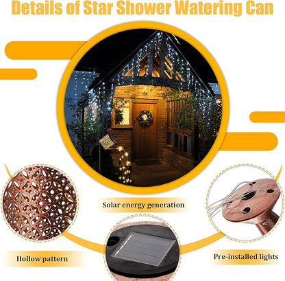 Honoson Watering Can with Lights Outdoor Garden Fairy Decor Water Can Solar Hanging Lantern Landscape Sprinkle Waterproof Twinkle LED Decorative Gift for Yard Lawn Patio Pathway(Classic Style)