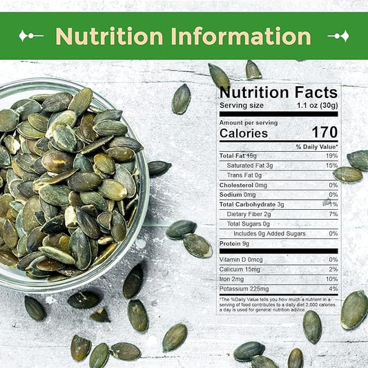 Sincerely Nuts - Raw Unsalted Shelled Pepitas Pumpkin Seeds | Healthy Antioxidant All Natural Snack Food or Toppings | Vegan, Kosher, Gluten Free Food | High in Protein | Bulk 2lb. Bag