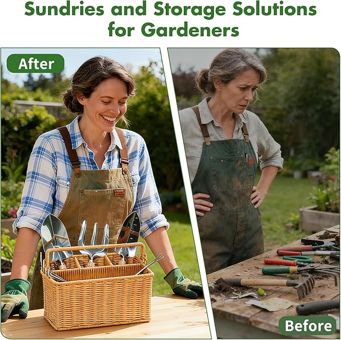 Gardening Gifts for Women 12 Pcs Garden Tools Set with Basket Heavy Duty Gardening Hand Tool with Wood Handle Gardener Lady Plant Lover Gifts Wife Mom Grandma Mothers Day Birthday