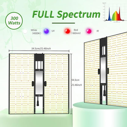 FARMLITE Grow Light for Indoor Plants Quantum Board Grow Light Full Spectrum Led Grow Lights Growing Lamp Daisy Chain Dimmable (300Watts)