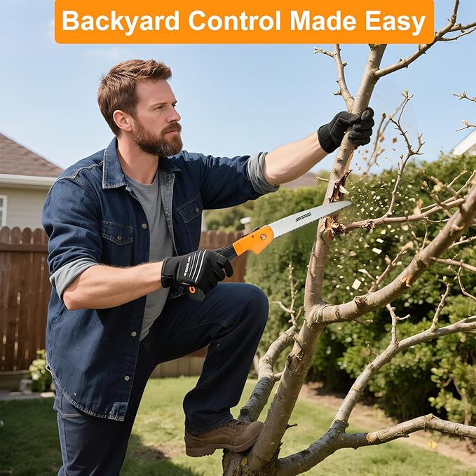 Folding Hand Saw for Tree Trimming, Gardening & Camping, Heavy Duty Pruning Saw for Branch Cutting, Outdoor Hiking Survival Tool, Compact and Lightweight Handsaw