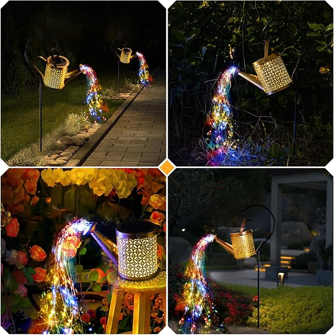 Solar Watering Can Light, Solar Yard Decorations Outdoor, Garden Decor Lights, IP65 Waterproof Hanging Lantern Lights, Flower Bed Decor, Gifts for Grandma, Women, Mom
