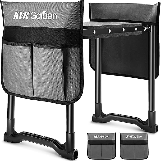 KVR Garden Kneeler Seat Heavy Duty, Upgraded Garden Bench Widened 10.2", Anti-Rust & Anti-Wear, Foldable Gardening Stool Prevents Back Pain Knees, Gift for Women Men, Seniors, Mom, Dad