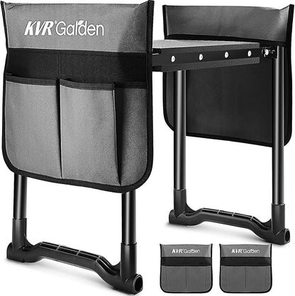 KVR Garden Kneeler Seat Heavy Duty, Upgraded Garden Bench Widened 10.2", Anti-Rust & Anti-Wear, Foldable Gardening Stool Prevents Back Pain Knees, Gift for Women Men, Seniors, Mom, Dad