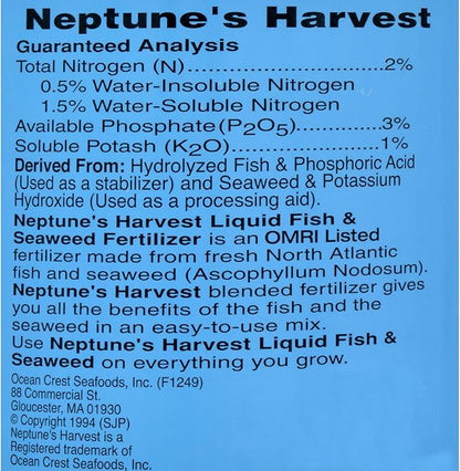 Neptune's Harvest Fish & Seaweed Fertilizer 2-3-1 (Gallon)