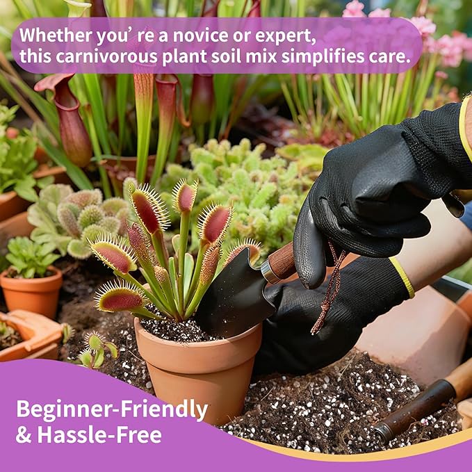 Premium Carnivorous Plant Soil for Venus Fly Trap Live Plants 2qt | New Upgraded Formula with High Drainage & Breathability