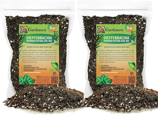 GARDENERA Superior Potting Soil Mix for Dieffenbachia - Perfect Balance of Nutrients, Drainage, and Aeration for Optimal Growth (10 Quart)